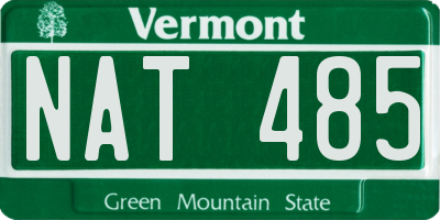 VT license plate NAT485