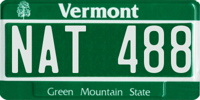 VT license plate NAT488