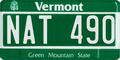 VT license plate NAT490