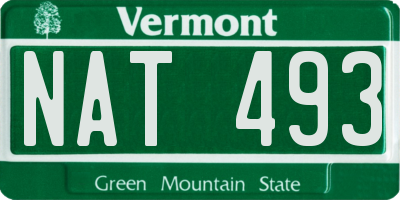 VT license plate NAT493