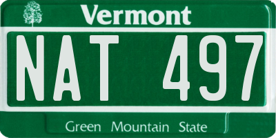 VT license plate NAT497