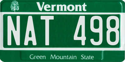 VT license plate NAT498
