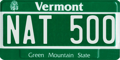 VT license plate NAT500