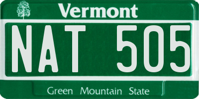 VT license plate NAT505