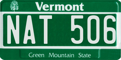 VT license plate NAT506