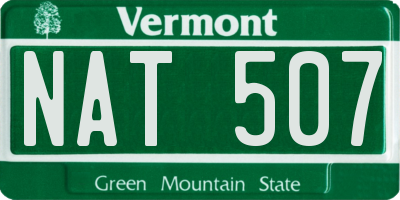 VT license plate NAT507