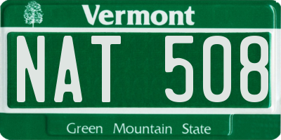 VT license plate NAT508