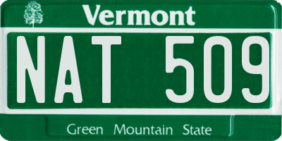VT license plate NAT509