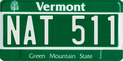 VT license plate NAT511