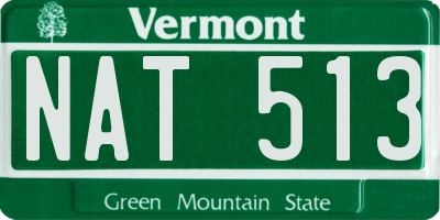 VT license plate NAT513