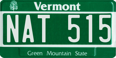 VT license plate NAT515