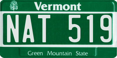 VT license plate NAT519