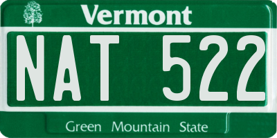 VT license plate NAT522