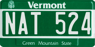 VT license plate NAT524
