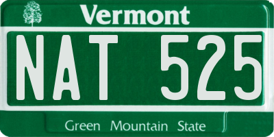VT license plate NAT525