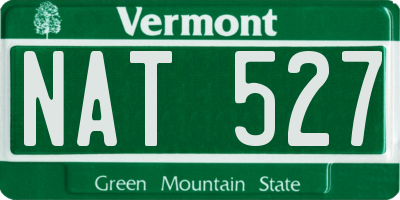 VT license plate NAT527
