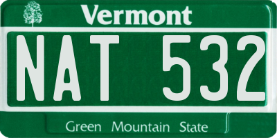 VT license plate NAT532