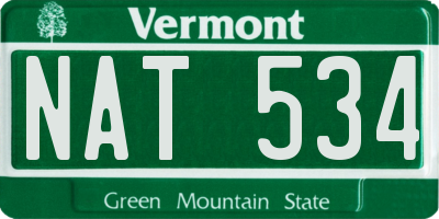 VT license plate NAT534