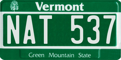 VT license plate NAT537