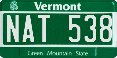 VT license plate NAT538