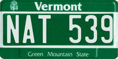 VT license plate NAT539