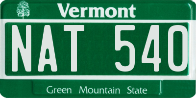 VT license plate NAT540