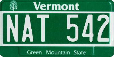 VT license plate NAT542