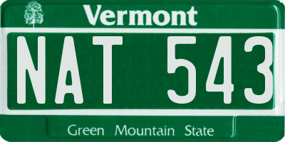 VT license plate NAT543
