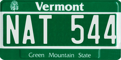 VT license plate NAT544