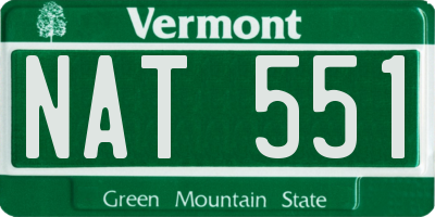 VT license plate NAT551