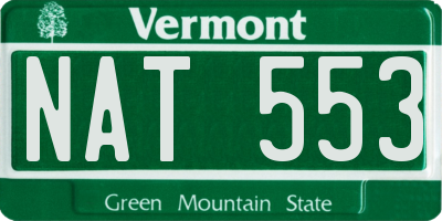 VT license plate NAT553