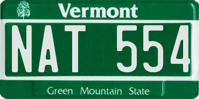 VT license plate NAT554