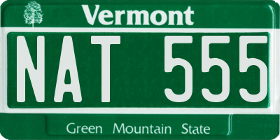 VT license plate NAT555