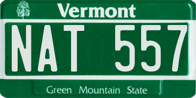 VT license plate NAT557