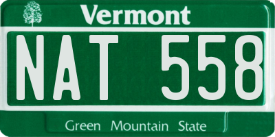 VT license plate NAT558