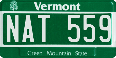 VT license plate NAT559
