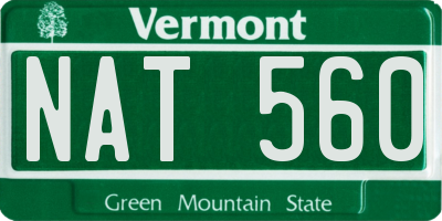 VT license plate NAT560