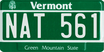 VT license plate NAT561