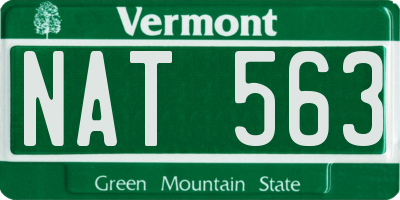 VT license plate NAT563