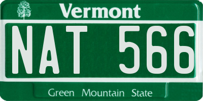 VT license plate NAT566
