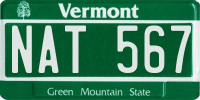 VT license plate NAT567