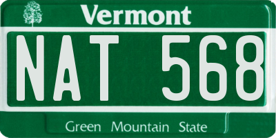 VT license plate NAT568