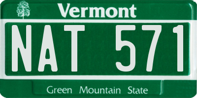 VT license plate NAT571