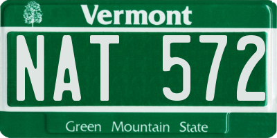 VT license plate NAT572