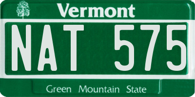 VT license plate NAT575