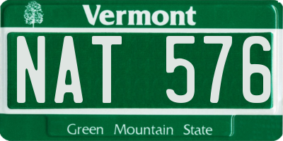 VT license plate NAT576