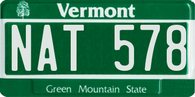 VT license plate NAT578