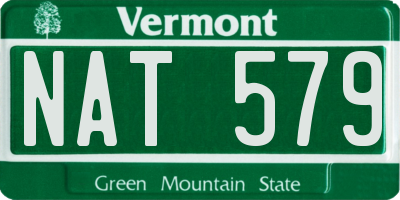 VT license plate NAT579