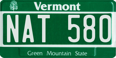 VT license plate NAT580