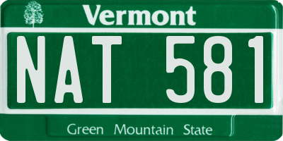 VT license plate NAT581